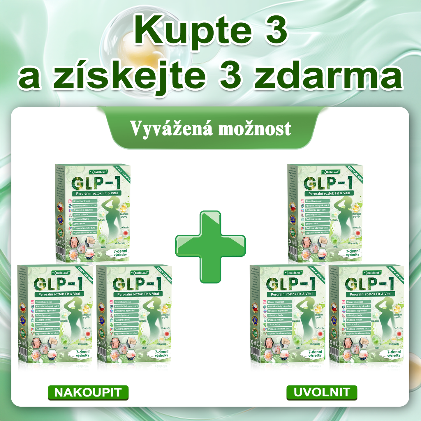 🌿 Oficiální obchod ČR | BuildLeaf® GLP-1 8-v-1 Fit & Vital Řešení (Jednou denně, viditelné změny za 7 dní) ✅ Obezita, kardiovaskulární zdraví, cukrovka, spánková apnoe, zdraví střev, problémy se klouby a další.