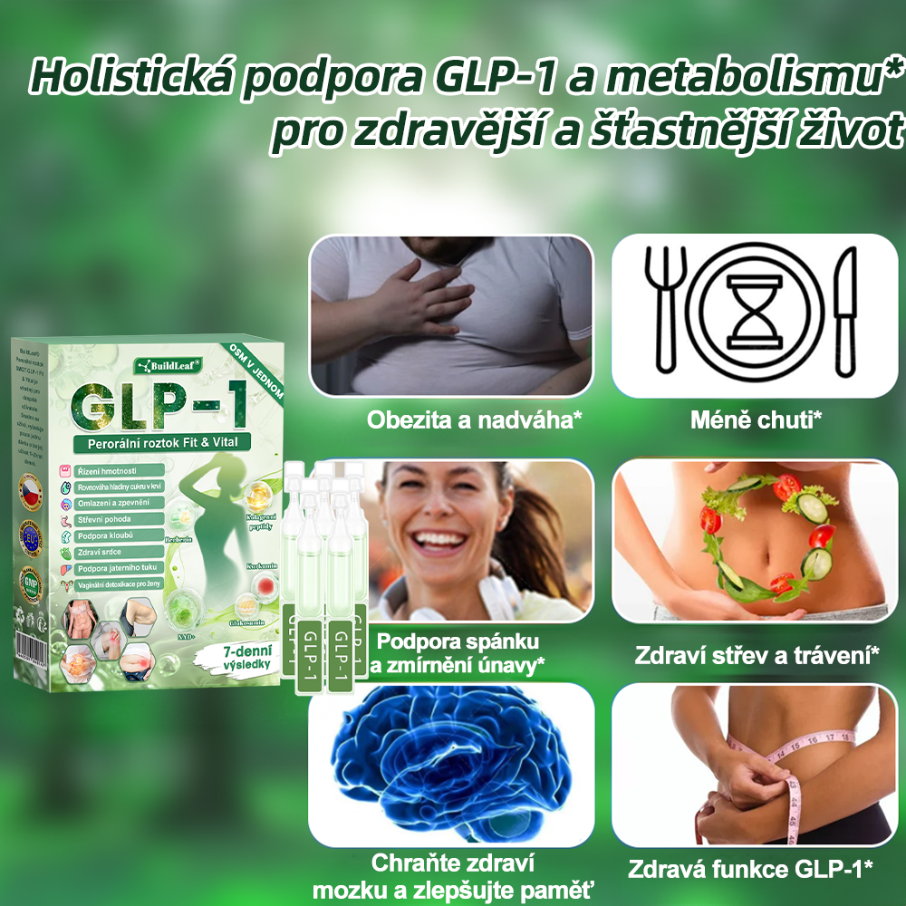 🌿 Oficiální obchod ČR | BuildLeaf® GLP-1 8-v-1 Fit & Vital Řešení (Jednou denně, viditelné změny za 7 dní) ✅ Obezita, kardiovaskulární zdraví, cukrovka, spánková apnoe, zdraví střev, problémy se klouby a další.
