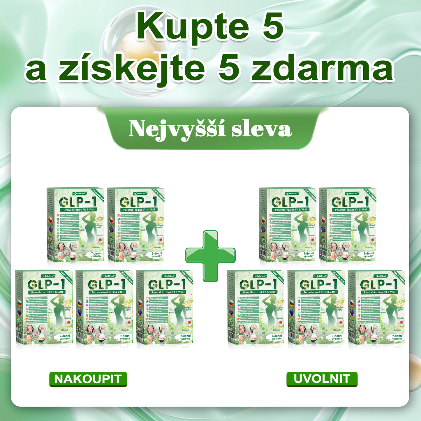 🌿 Oficiální obchod ČR | BuildLeaf® GLP-1 8-v-1 Fit & Vital Řešení (Jednou denně, viditelné změny za 7 dní) ✅ Obezita, kardiovaskulární zdraví, cukrovka, spánková apnoe, zdraví střev, problémy se klouby a další.