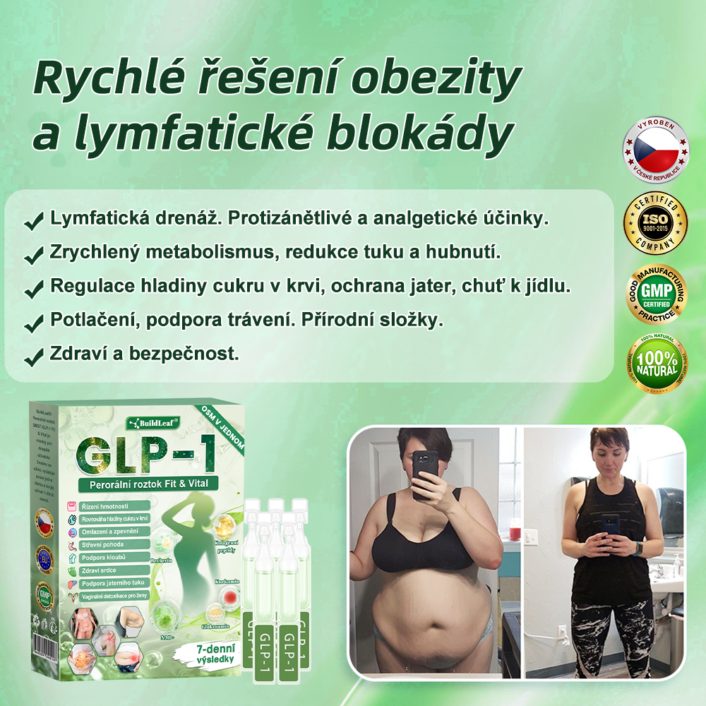 🌿 Oficiální obchod ČR | BuildLeaf® GLP-1 8-v-1 Fit & Vital Řešení (Jednou denně, viditelné změny za 7 dní) ✅ Obezita, kardiovaskulární zdraví, cukrovka, spánková apnoe, zdraví střev, problémy se klouby a další.